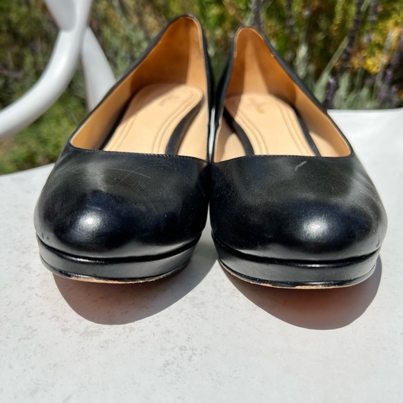 Black leather Cole Haan hidden platform Nike Air heels, size 11b - Picture 6 of 8